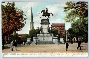 c1906 Richmond Virginia VA Tuck Sons Postcard Washington Monument Capitol Square