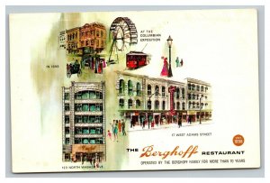 Vintage 1950's Postcard The Berghoff Restaurant Adams St & Wabash Ave Chicago IL