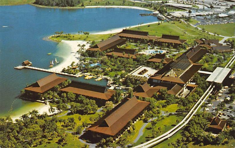 Disneyland Postcards        Polynesian Village Native Longhouses  