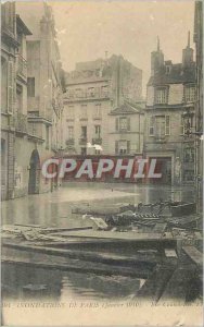 Postcard Old Flooding in Paris (January 1910) Street Chanoinesse