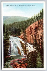 Yellowstone Natl Park WY~Gibbon Falls Betw Norris & Lower Geyser Basins~Vtg PC