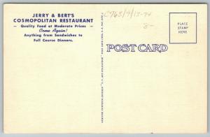 Painesville Ohio~Jerry & Bert's Restaurant~ART DECO Diner~1949 Linen Postcard 