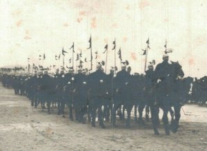 Military Entry of King Albert in Brussels 1909 Vintage RPPC 07.67