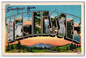 1948 Greetings From Tennessee TN, Nashville Large Letters Vintage Postcard