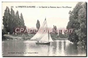 Postcard Old La Varenne St Hilarie Quai de Varenne The front has the love island