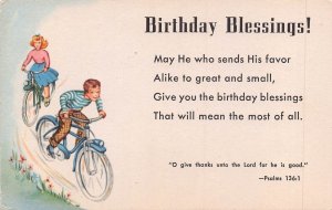 CHILDREN-BICYCLE-BIBLE VERSES-PSALMS-NEHEMIA-ISAIH POSTCARDS ~LOT OF 3