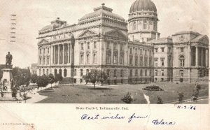 Vintage Postcard 1906 State Capitol Building Historical Landmark Indianapolis IN