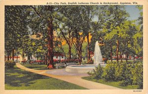 English Lutheran Church In Background City Park - Appleton, Wisconsin WI  