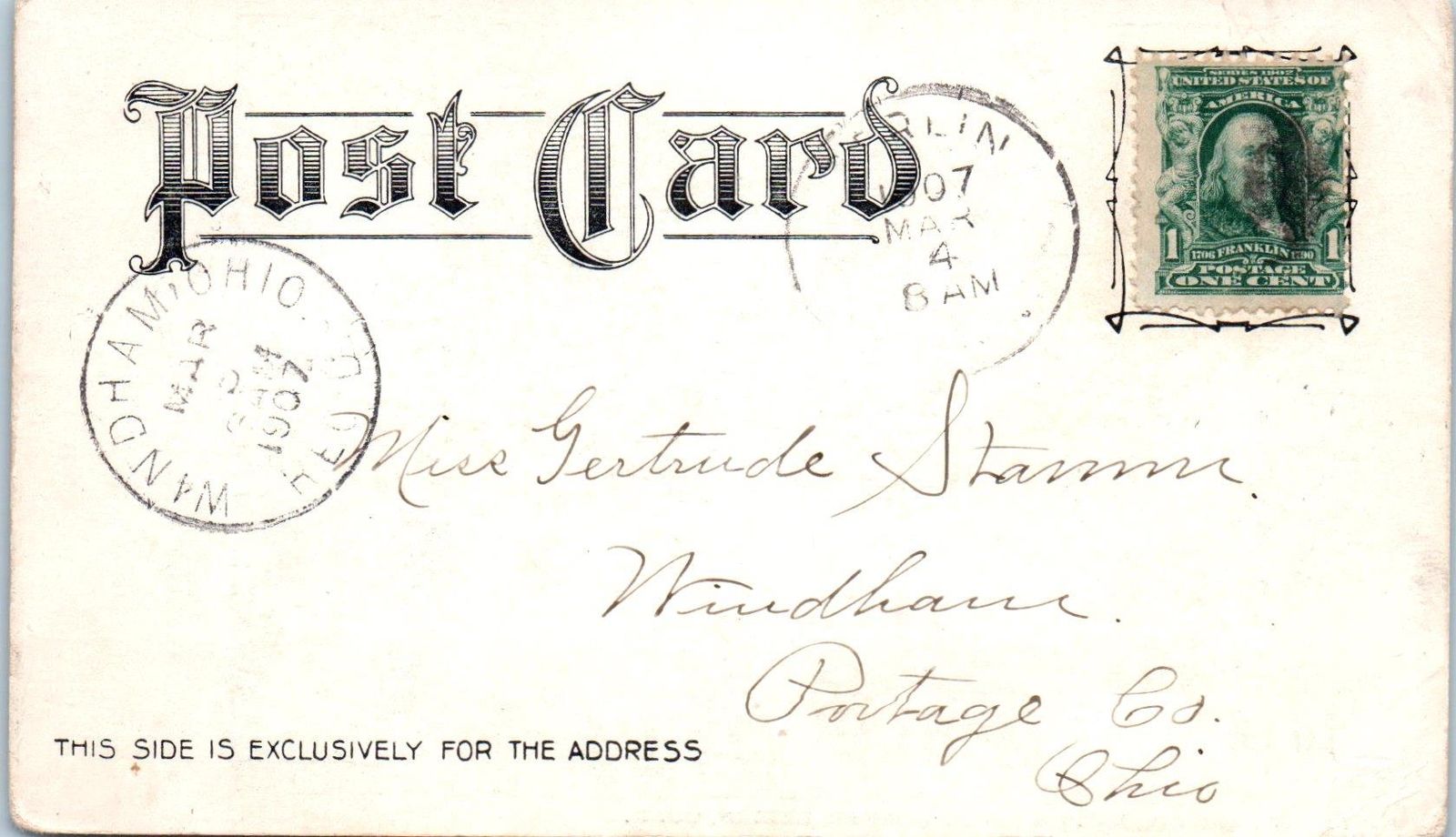 BERLIN, CT Connecticut Mott's POST CARD COMPANY! Scarce 1907 Postcard