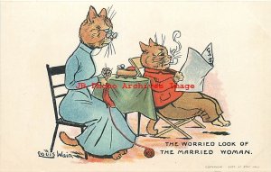 Louis Wain, Davidson Bros No 6902-1, Cats, The Worried Look of the Married Woman