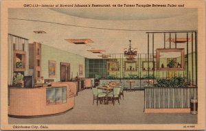 Interior of Howard Johnson's Restaurant Oklahoma City OK Postcard PC457