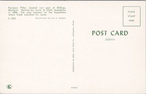 Pompeys Pillar Billings MT Montana Unused Vintage Postcard H35