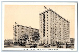 Minneapolis Minnesota MN Postcard The Curtis Hotel Building Exterior c1940s Cars