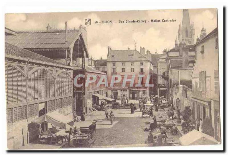 Dijon Postcard Old Street Claude Ramey central market