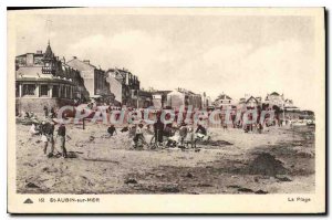 Postcard Old St Aubin sur Mer beach