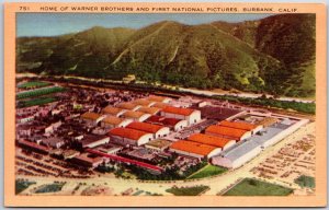 Home Of Warner Brothers and First National Pictures Burbank California Postcard