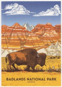 Badlands National Park Giant Bison Lakota South Dakota USA Postcard