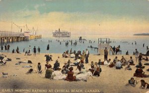 Crystal Beach Canada Early Morning Bathing Steamer Vintage Postcard AA68628