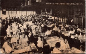 Camp Of Woods Interior Dining Hall Speculator New York BW Cancel WOB Postcard 