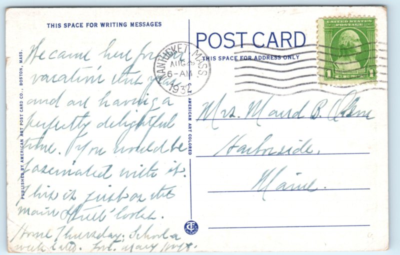 Nantucket MA Massachusetts Main Street Postcard