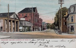 Medford Square Looking Up High Street, Medford, ME, Very Early Postcard