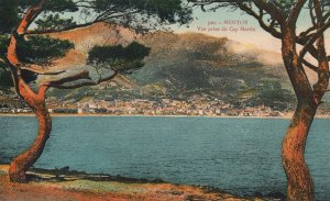 Vintage Postcard Vue Prise Du Cap Martin Edition La Cigogne Menton France