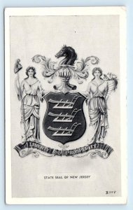 NEW JERSEY ~ c1950s STATE SEAL Liberty &  Prosperity ~ Dexter Press  Postcard