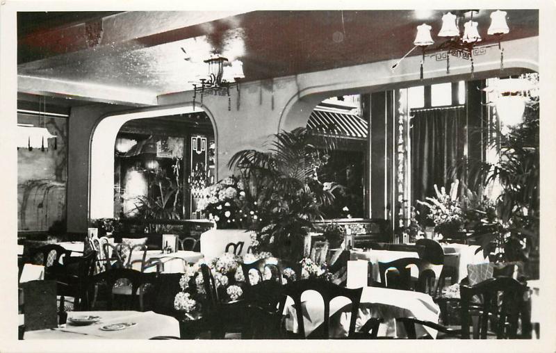 RPPC Postcard Nanking Chinese Restaurant Amsterdam Holland Archways and Tables