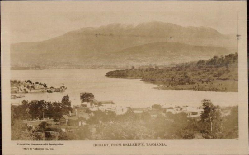 Hobart Tasmania From Bellerive 1925 Real Photo Postcard