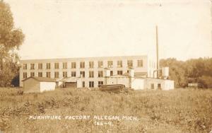 Allegan Michigan~Baker Furniture Co Factory~Lumber Pile~Outbuildings~RPPC 1915 