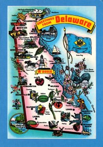 Delaware Greetings With Map