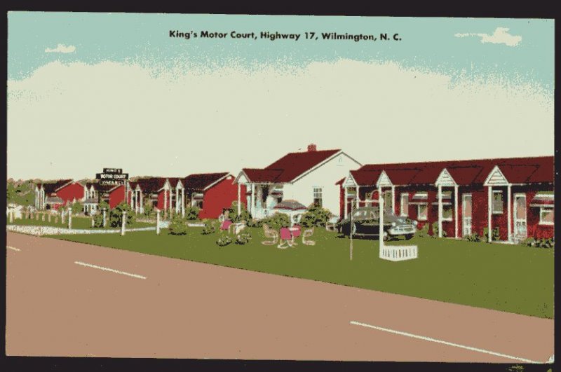 North Carolina WILMINGTON King's Motor Court on Hwy17, 5 miles North LINEN