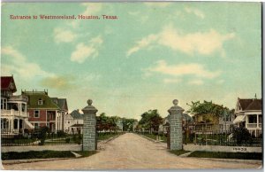 Entrance to Westmoreland, Houston TX Vintage Postcard E72