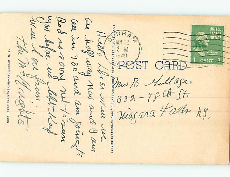 Linen FIVE VIEWS ON POSTCARD Durham North Carolina NC HM9698