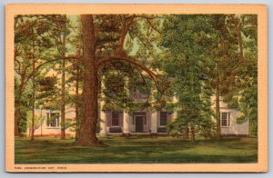 Nashville Tennessee~Front of The Hermitage From Lawn~Vintage Linen Postcard