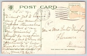 Indianapolis Indiana~Path Along Fairview Park Canal~Excursion Boat~House~1914