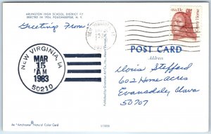 1983 New Virginia, IA Post Office Cancel Postcard Town USPO Postal History A268