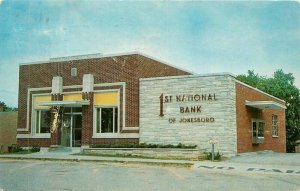Illinois Jonesboro 1st National Bank 1962 roadside Johnston Postcard 22-1127