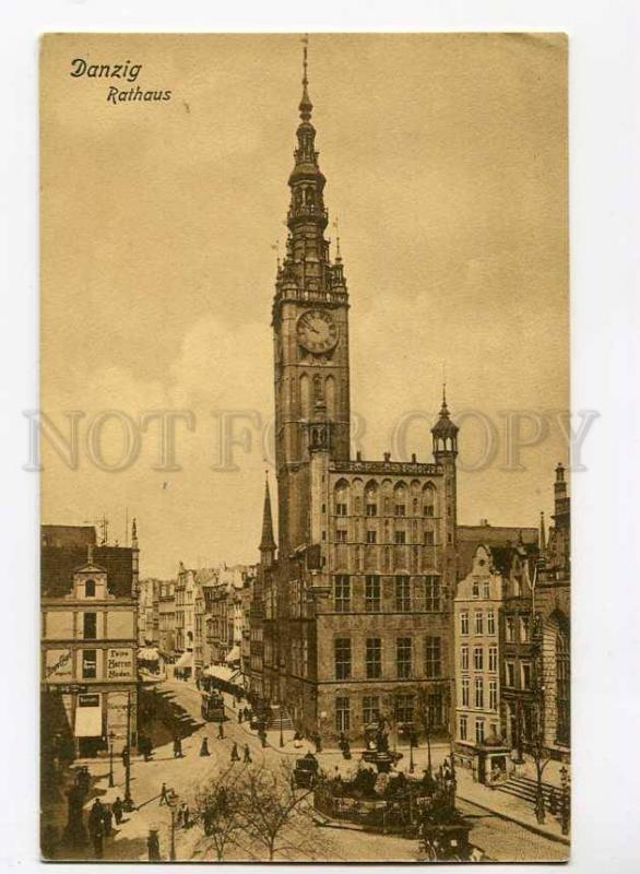 271086 POLAND DANZIG Gdansk Town Hall Vintage postcard