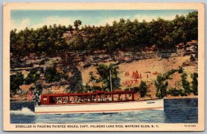 Watkins Glen New York 1940s Postcard Stoller IV Capt Palmers Lake Ride Boat