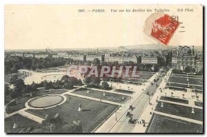 Old Postcard Paris View of the Tuileries Gardens