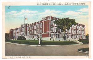 INDEPENDENCE KANSAS HIGH SCHOOL 1930 VINTAGE POSTCARD