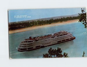 Postcard On The Mississippi SS Admiral At St. Louis Missouri USA