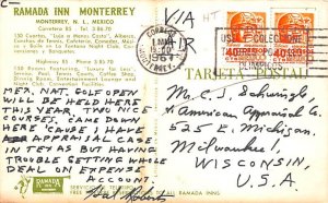 Ramada Inn Monterrey Mexico Tarjeta Postal 1967 