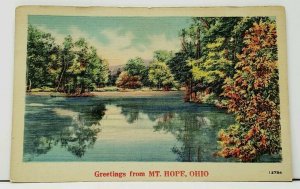 Greetings From Mount Hope Ohio 1940s Millersburg Indiana to Topeka Postcard I7