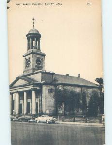 Unused 1940's CHURCH SCENE Quincy - Near Boston Massachusetts MA A8431