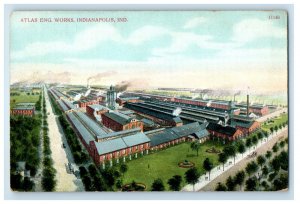 c1910's Bird's Eye View Of Atlas Eng. Works Indianapolis Indiana IN Postcard