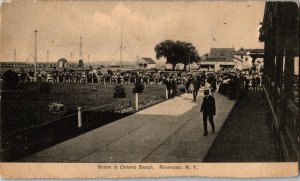 Boardwalk, Scene at Ontario Beach, Rochester NY UDB Vintage Postcard E57