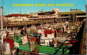 Vtg San Francisco California CA Fisherman's Wharf Fishing Boats Postcard