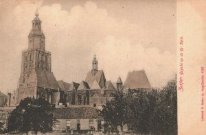 Netherlands Zutphen Gezicht op de Grote Kerk Vintage Postcard 04.06